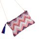 Chevron Embroidered Rectangle Clutch With Beads
